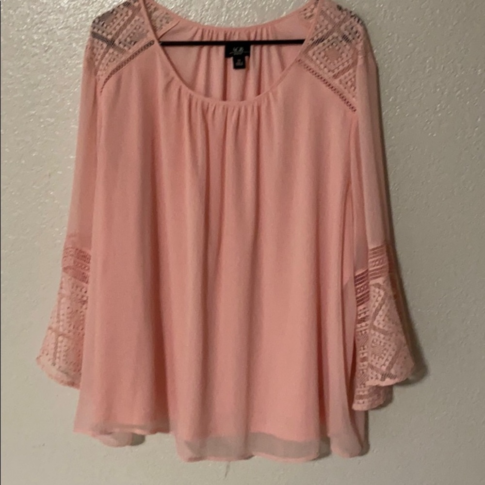 Pink long sleeve blouse. 3X